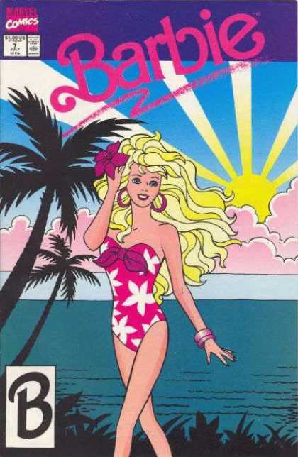 Barbie 7 - Blonde - Marvel - Bathing Suit - Palm Tree - Sun