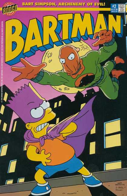 Bartman 2 - Bart Simpson - Archenemy Of Evil - Bongo - Costume - City - Bill Morrison, Matt Groening