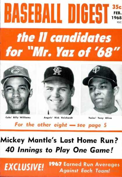 Baseball Digest - February 1968