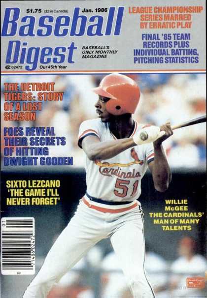 Baseball Digest - January 1986