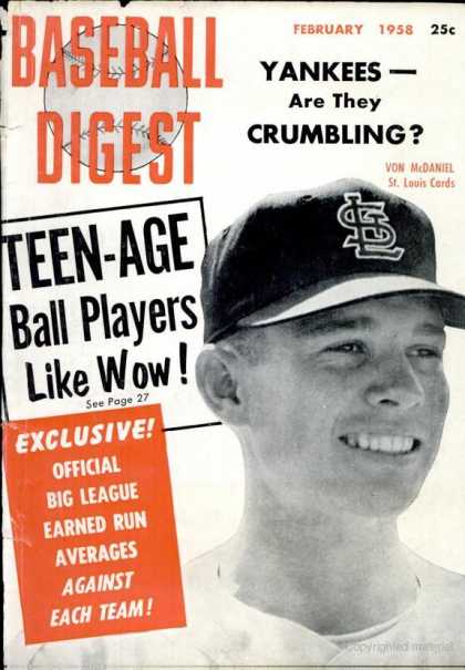 Baseball Digest - February 1958