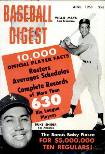 Baseball Digest - April 1958