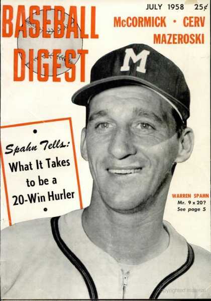 Baseball Digest - July 1958