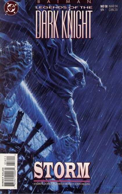 Batman: Legends of the Dark Knight 58 - No 58 - Storm - Rain - Fence - Statues