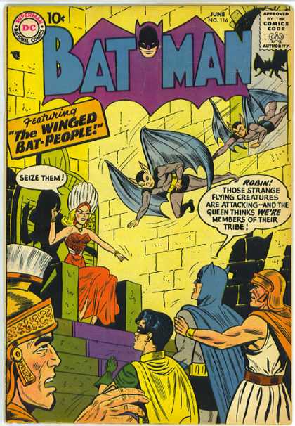 Batman 116 - Bat-people - Robin - Flying Creatures - Queen - Throne - Sheldon Moldoff