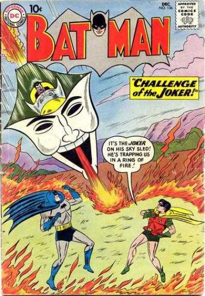 Batman 136 - Challenge Of The Joker - Robin - Fire - Yellow Cape - Blue Cape - Sheldon Moldoff