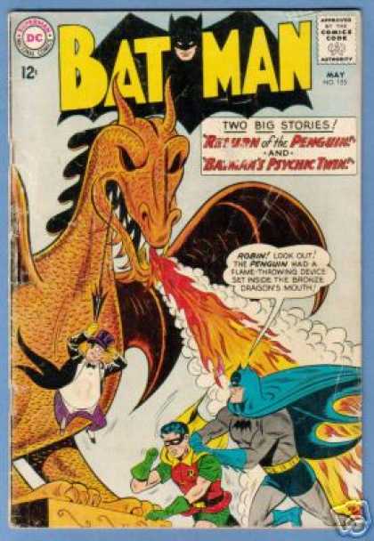 Batman 155 - Superman National Comics - Approved By The Comics Code - Dragon - Fire - Robin - Sheldon Moldoff