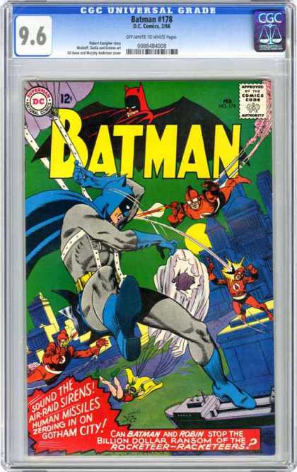 Batman 178 - Comics Code Authority - 12 Cents - Superheroes - Robin - Buildings