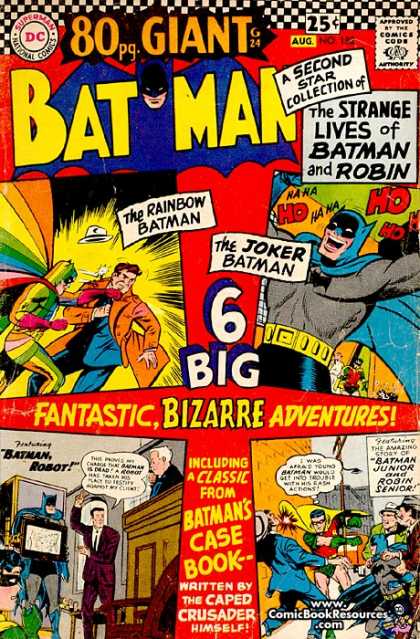 Batman 182 - Batman - The Rainbow Batman - The Joker Batman - The Strange Lives Of Batman And Robin - Batman Robot