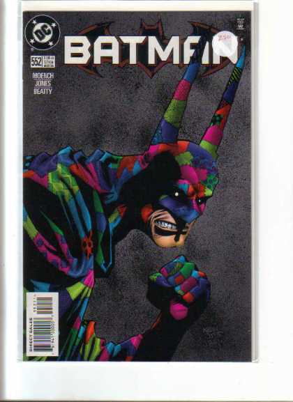 Batman 552 - Multi-coloured Suit - Techni-colour Suit - Clenched Fist - Pointy Headwear - Teeth