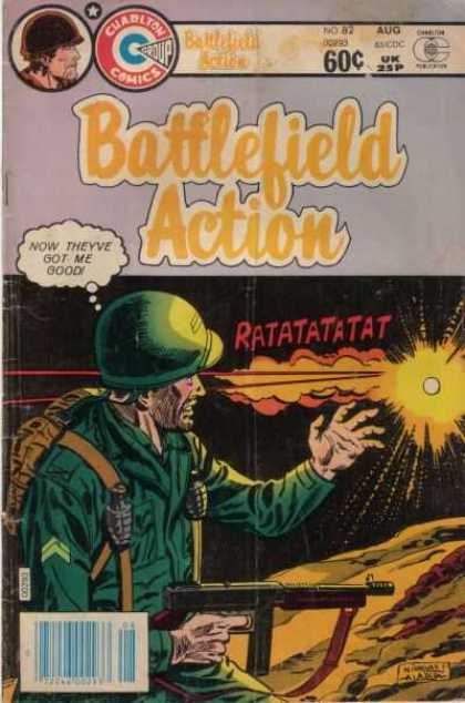Battlefield Action 82 - 60u00a2 - No Theyve Got Me Good - Gernades - Machine Gun - Ratatatatat