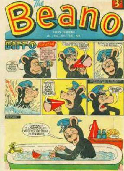 Beano 1256 - Bear - Biffo - Water - Captain - Bath