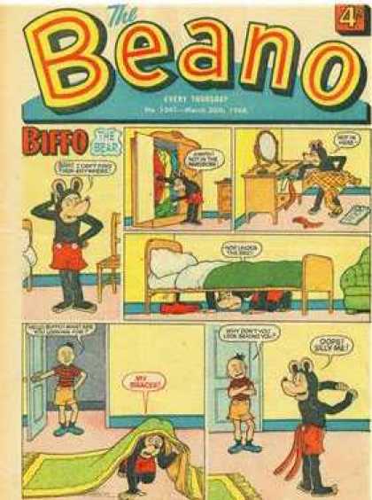 Beano 1341 - Bed - Morning - Dressing - Biffo The Bear - Rug