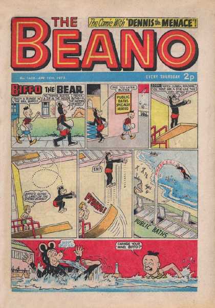 Beano 1606 - Biffo - Bear - Swimming - Water - Public Baths