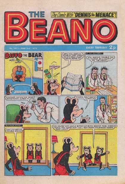 Beano 1611 - Dennis The Menace - Bear - Biffo - Lamp - Book