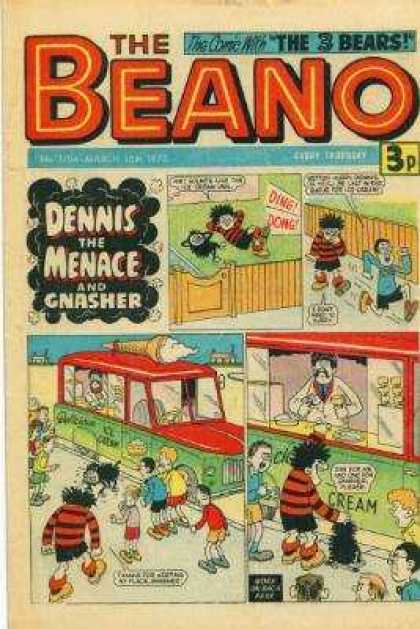Beano 1704 - Dennis The Menace - Street - Road - Bus - Ice Cream