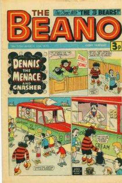 Dennis The Menace - Street - Road - Bus - Ice Cream Beano 1704 - Dennis The Menace - Street - Road - Bus - Ice Cream