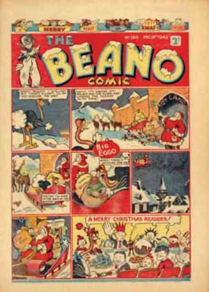 Big Eggo - Ostrich - Santa - Comic Strip - Christmas Beano 195 - Big Eggo - Ostrich - Santa - Comic Strip - Christmas