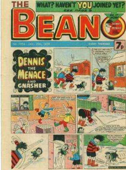 Whathavent You Joined Yet - Dennis The Menace - Gnasher - Boys - Winter Beano 1954 - Whathavent You Joined Yet - Dennis The Menace - Gnasher - Boys - Winter