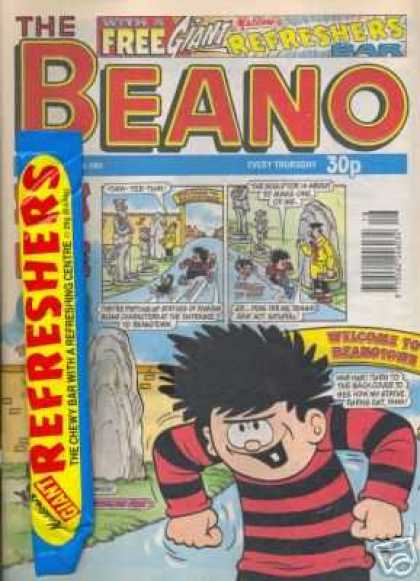 Beano 2649 - Free - Giant - Welcome - Refreshers Bar - Boy Running