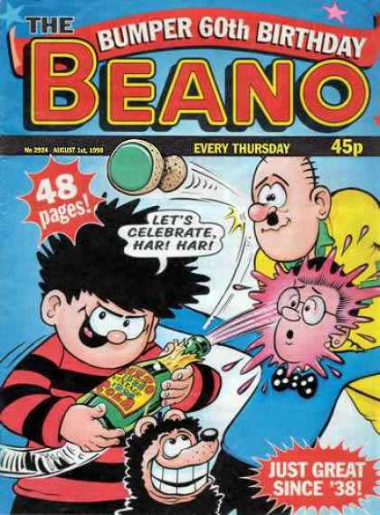 Dennis The Menace - 60th Birthday - Walter - Gnasher - Bumper Beano 2924 - Dennis The Menace - 60th Birthday - Walter - Gnasher - Bumper