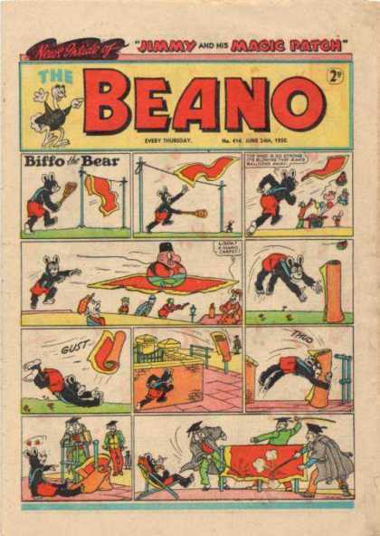 Beano 414 - Biffo The Bear - Magic Carpet - Flying Carpet - Rolled Carpet - Graduation