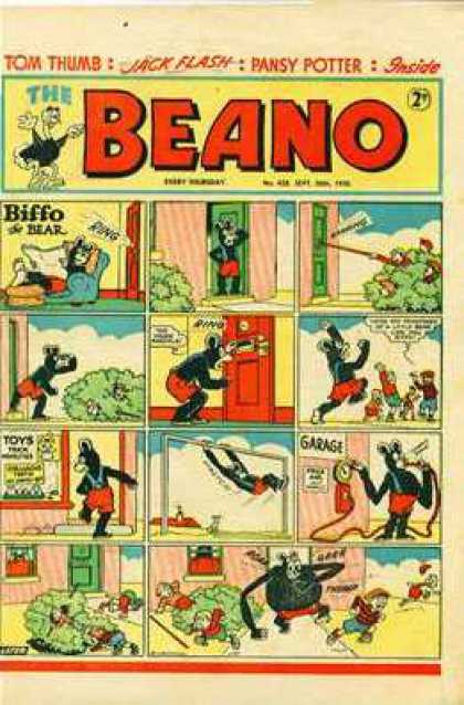 Beano 428 - Tom Thumb - Jack Flash - Pansy Potter - Biffo The Bear - Strip