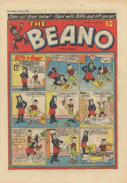Beano 807 - Chins Up - Grins Below - Biffo - Bear - Boy
