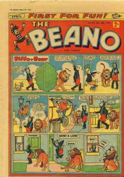 Beano 871 - April - First For Fun - Bear - Lion - Door