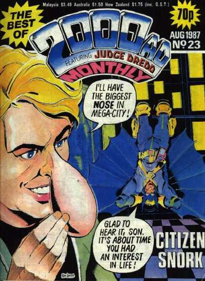 Best of 2000 AD 23 - Blond Hair - Huge Nose - Wings - Buildings - Hanging