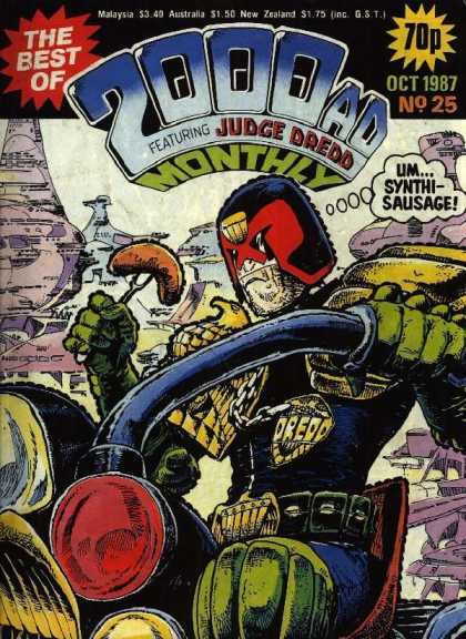Best of 2000 AD 25 - October 1987 - No 25 - Featuring Judge Dredd - Un Synthi-sausage - 70 Pages