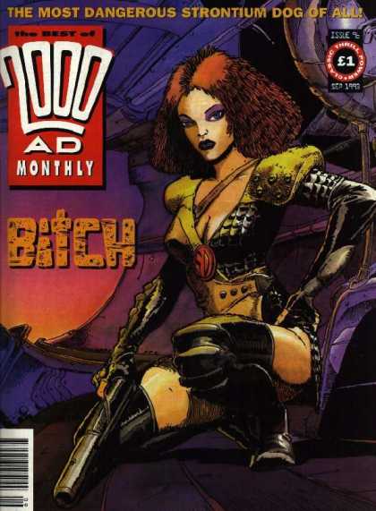 Best of 2000 AD 96 - Bitch - Big Gun - Purple Eyes - Yellow Shoulder Pads - Black Body Armor