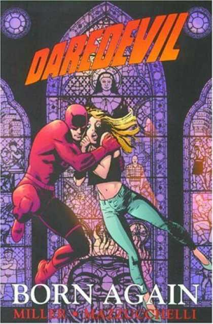 Bestselling Comics (2006) - Daredevil: Born Again by Frank Miller - Daredevil - Born Again - Stained Glass - Church - Blonde Hair