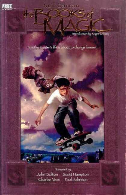 Bestselling Comics (2006) - The Books of Magic by Neil Gaiman - Vertigo - Skateboard - Owl - Boy - John Bolton