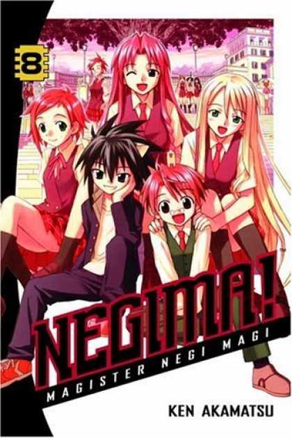 Bestselling Comics (2006) - Negima! 8: Magister Negi Magi (Negima!: Magister Negi Magi) by Ken Akamatsu - Pink - School Girls - Purple - Uniforms - Open Mouths