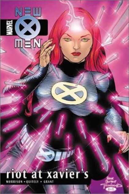 Bestselling Comics (2006) - New X-Men Vol. 4: Riot at Xavier's by Grant Morrison - X Men - Woman - Red Hair - Silver Suit - Powers