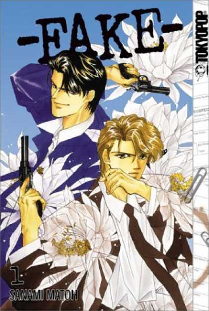 Bestselling Comics (2006) - Fake (Fake), Vol. 1 (Fake) by Sanami Matoh - White Flowers - Blue Jackes - Raised Guns - Paper Clip - Yellow Buds