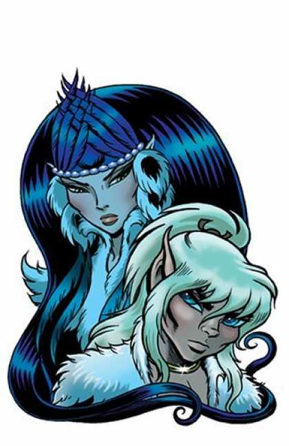 Bestselling Comics (2006) - Elfquest - Archives, Volume 3 (Archive Editions (Graphic Novels)) by Wendy Pini - Blue Hair - Crown - Pointy Ears - Elves - Gold Necklace