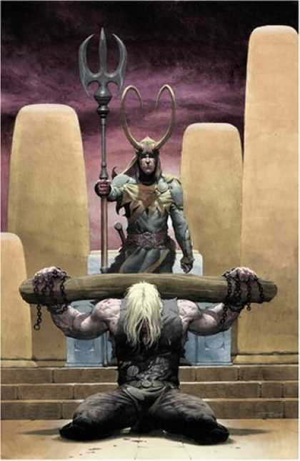 Bestselling Comics (2006) - Loki HC by Rob Rodi - Horns - Prisoner - Chains - Weapon - Wood Block
