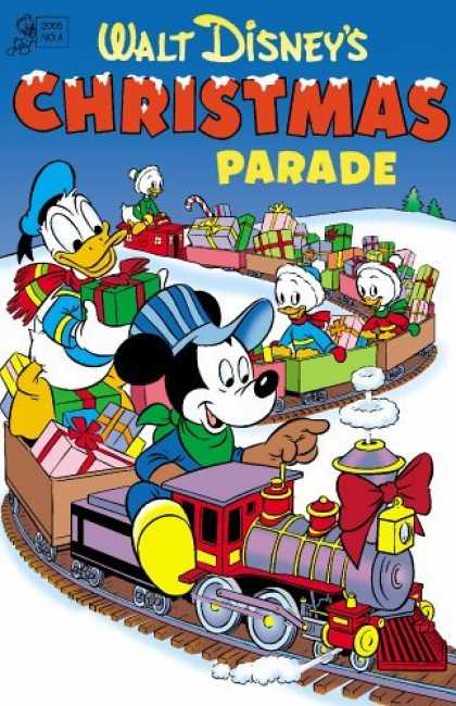 Bestselling Comics (2006) - Walt Disney's Christmas Parade #4 by Carl Barks - Donald Duck - Mickey Mouse - Presents - Snow - Train