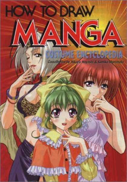 Bestselling Comics (2006) - How to Draw Manga: Costume Encyclopedia by Hikaru Hayashi - Women - Red Hair - Green Hair - Bracelets - Bra