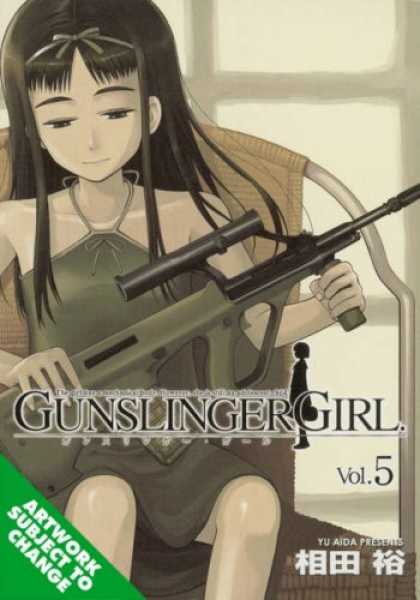 Bestselling Comics (2007) - Gunslinger Girl, Volume 5 by Yu Aida - Gunslinger Girl - Vol 5 - Artwork Subject To Change - Girl In Chair - Japanese Girl With Gun