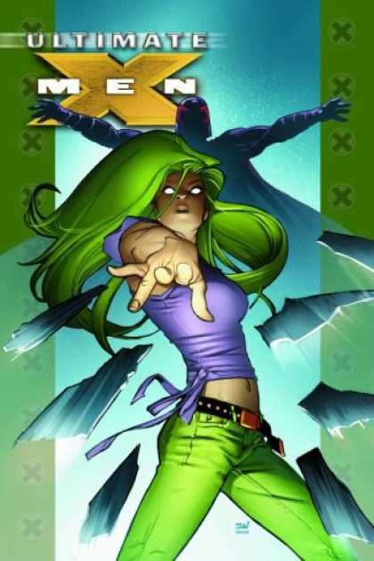 Bestselling Comics (2007) - Ultimate X-Men Vol. 13: Magnetic North by Brian K Vaughan - X Men - Broken Glass - Green Hair - X Women - Flying Man