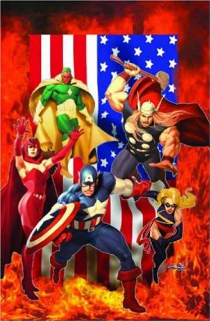Bestselling Comics (2007) - Avengers Assemble, Vol. 5 by Kurt Busiek - Flame - American Flag - Costumes - Superheroes - Hammer