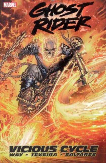 Bestselling Comics (2007) - Ghost Rider Volume 1: Vicious Cycle TPB (Ghost Rider) by Daniel Way - Ghost - Skull - Fire - Chain - Cycle