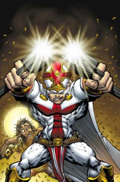 Bestselling Comics (2007) - Battle Pope Volume 1: Genesis (Battle Pope) by Robert Kirkman - Jesus - Guns - Thorns - Cross - Bullets