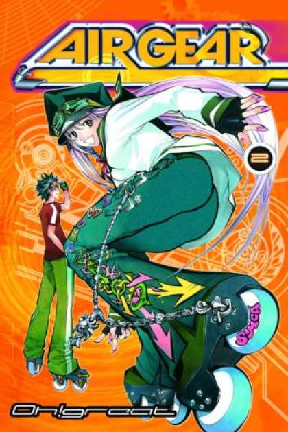 Bestselling Comics (2007) - Air Gear 2 (Airgear) by Oh!Great - Roller Blading - Roller Blade - Green Hat - Chain Belt - Arrows