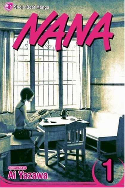 Bestselling Comics (2007) - Nana, Volume 1 by Ai Yazawa - Shojo Beat Manga - Nana - Ai Yazawa - Number 1 - Girl Reading Newspaper At A Table