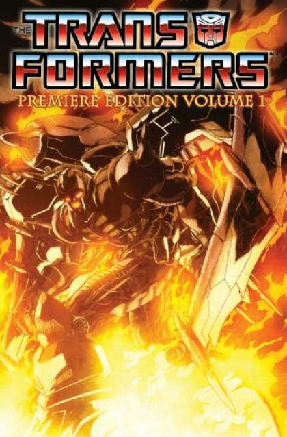 Bestselling Comics (2007) - The Transformers: Premiere Edition Volume 1 HC (Transformers) by Simon Furman - Man - Fire - Smoke - Sword - Robot