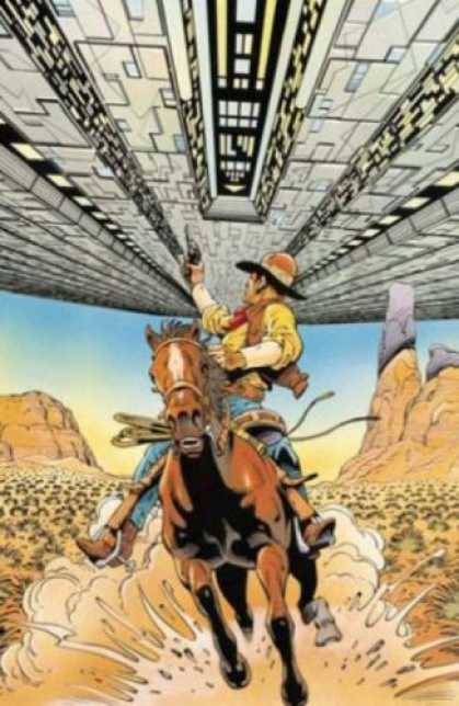 Bestselling Comics (2007) - Cowboys & Aliens by Fred Van Lente - Cowboy - Horse - Gun - Desert - Shooting